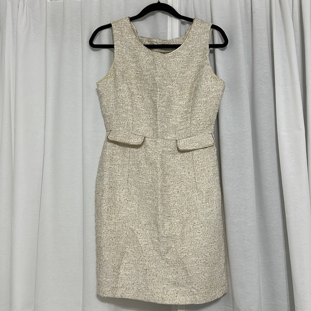 Tweed dress with gold flecks